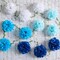 Gradient Blue Tissue Paper Pom Pom Garlands, Paper Flowers for Birthday Decorations, Baby Shower, Wedding Engagement, Bridal Shower, Spring Summer Party Decorations